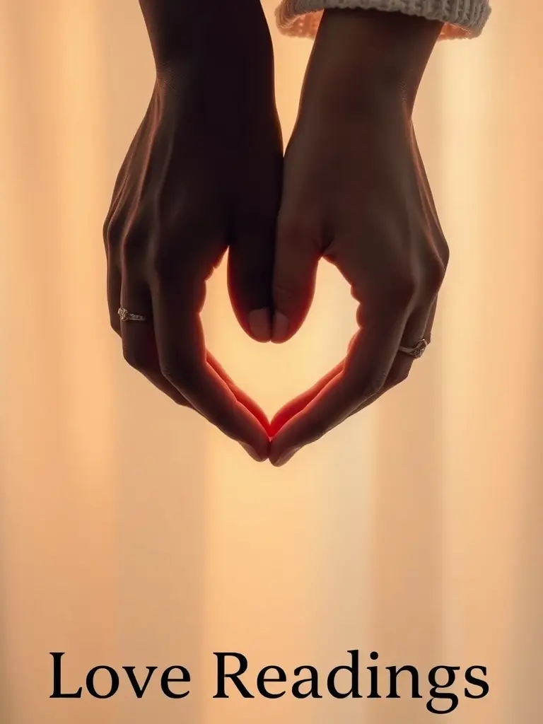 Two hands forming a heart shape against a soft background.
